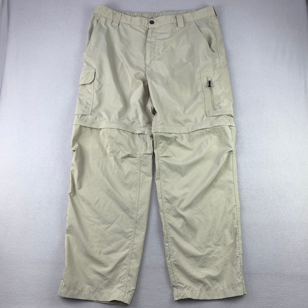 Columbia Silver Ridge Convertible Pants Men 42x32 Khaki Utility Hiking UPF40+